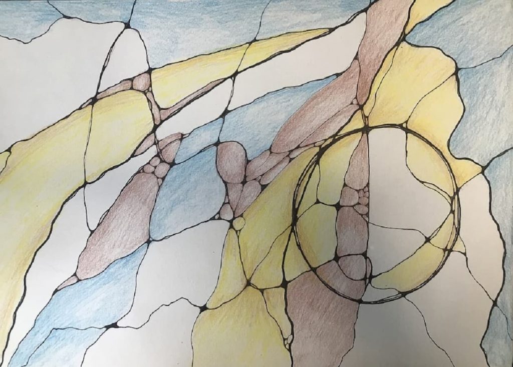 The Neuro Throw Down – Basic Neurographica Algorithm How NeurographicAI Works. Basic Algorithm. The Neuro Throw Down workshop visual – abstract Neurographica Workshops art representing the basic algorithm for mental wellbeing - Homepage - Workshops page - shop page