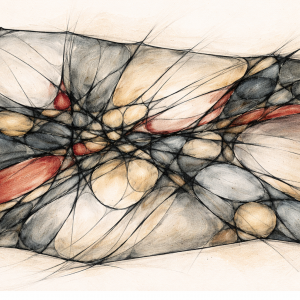 Anger in Grief NeurographicAI™ drawing using strong lines and contained forms to express anger safely during bereavement.