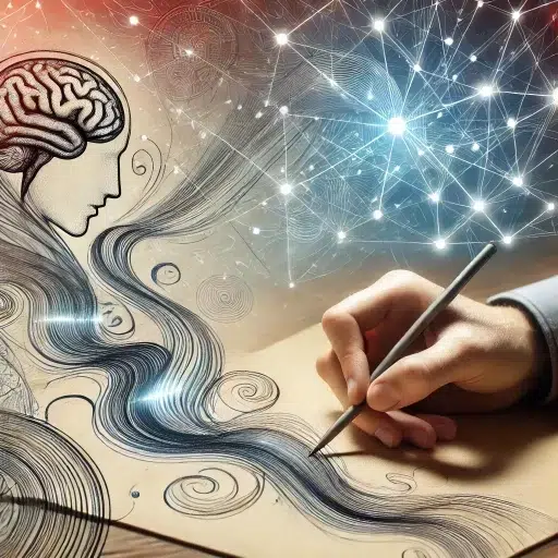 Hand drawing NeurographicAI lines representing emotional healing and transformation through Neuro Exploration workshops. Used for NeurographicAI Testimonials and Neuro Exploration Reviews