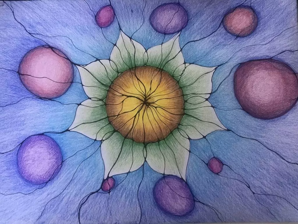 Dreams & Wishes Mandala workshop visual, abstract NeurographicAI and workshops representing the specialist algorithm for manifestation and wellbeing. Homepage Workshops, Shop and Substack pages