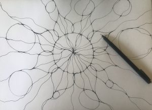 What is NeurographicAI - It's a creative drawing methodology. Dreams and Wishes sketch showing structured linework for emotional exploration and reflective drawing process